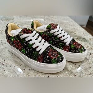 Betsey Johnson SIDNY Rose Rhinestone Sneakers NWOT